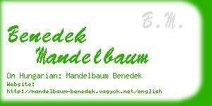 benedek mandelbaum business card